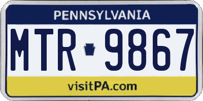 PA license plate MTR9867