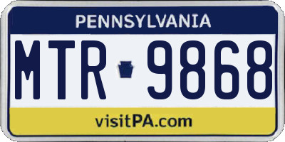 PA license plate MTR9868