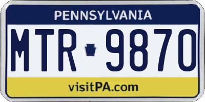 PA license plate MTR9870
