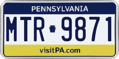 PA license plate MTR9871