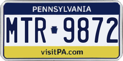 PA license plate MTR9872