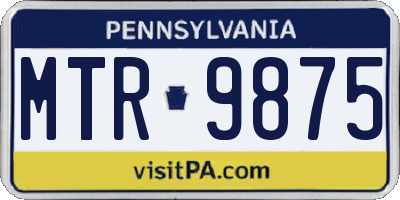 PA license plate MTR9875