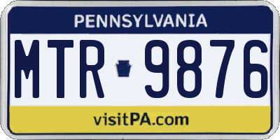 PA license plate MTR9876