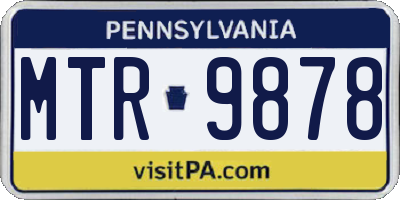 PA license plate MTR9878