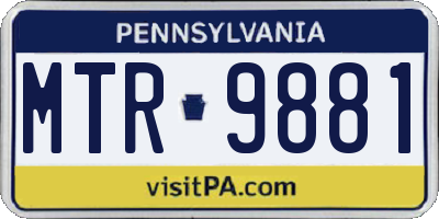 PA license plate MTR9881