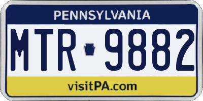 PA license plate MTR9882