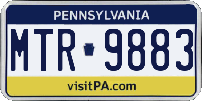 PA license plate MTR9883