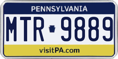 PA license plate MTR9889