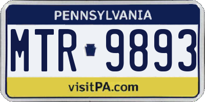 PA license plate MTR9893