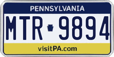 PA license plate MTR9894