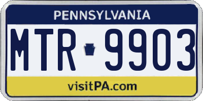 PA license plate MTR9903