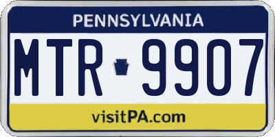 PA license plate MTR9907