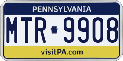 PA license plate MTR9908