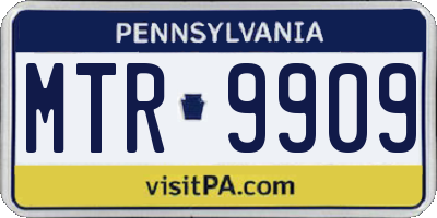 PA license plate MTR9909