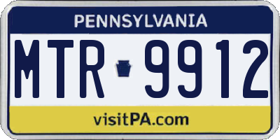 PA license plate MTR9912