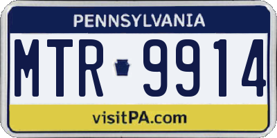 PA license plate MTR9914