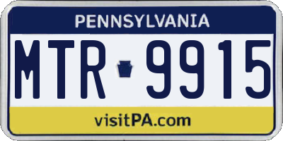 PA license plate MTR9915