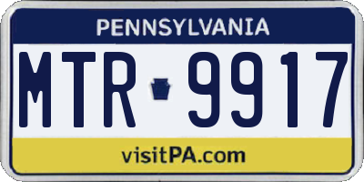 PA license plate MTR9917