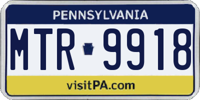 PA license plate MTR9918
