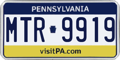 PA license plate MTR9919