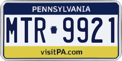 PA license plate MTR9921