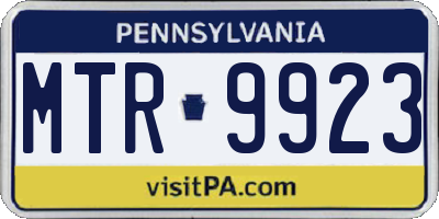 PA license plate MTR9923