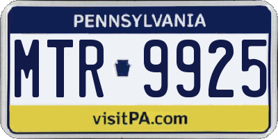 PA license plate MTR9925