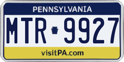 PA license plate MTR9927
