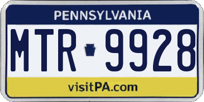 PA license plate MTR9928
