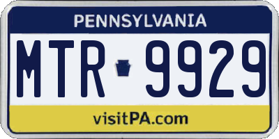PA license plate MTR9929