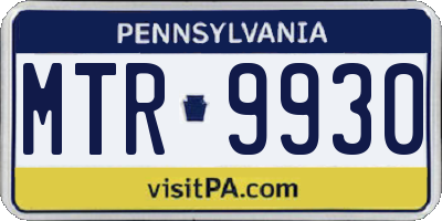 PA license plate MTR9930