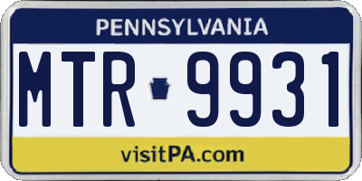 PA license plate MTR9931