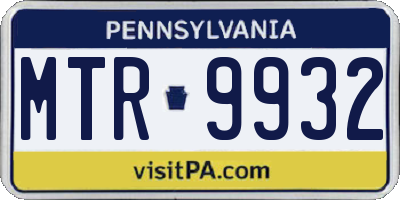 PA license plate MTR9932