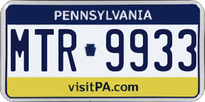 PA license plate MTR9933