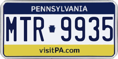 PA license plate MTR9935
