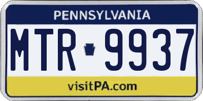 PA license plate MTR9937