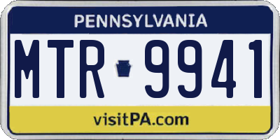 PA license plate MTR9941