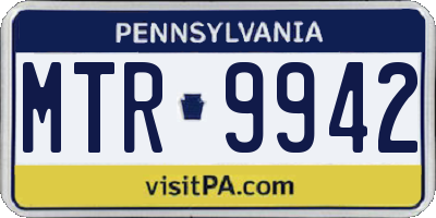 PA license plate MTR9942