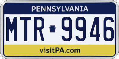 PA license plate MTR9946