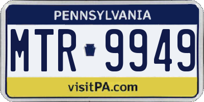 PA license plate MTR9949