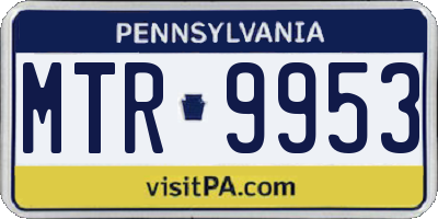 PA license plate MTR9953