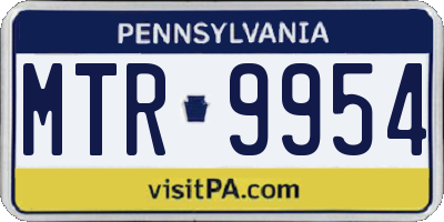 PA license plate MTR9954