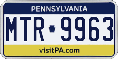 PA license plate MTR9963
