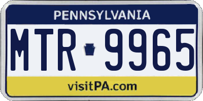 PA license plate MTR9965