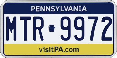 PA license plate MTR9972