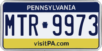 PA license plate MTR9973