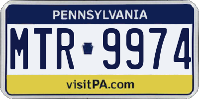 PA license plate MTR9974