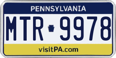 PA license plate MTR9978