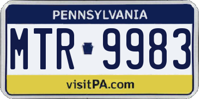 PA license plate MTR9983