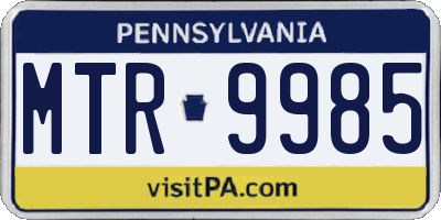 PA license plate MTR9985
